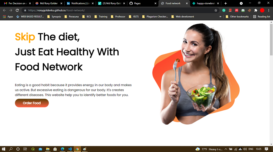 Food network landing page project