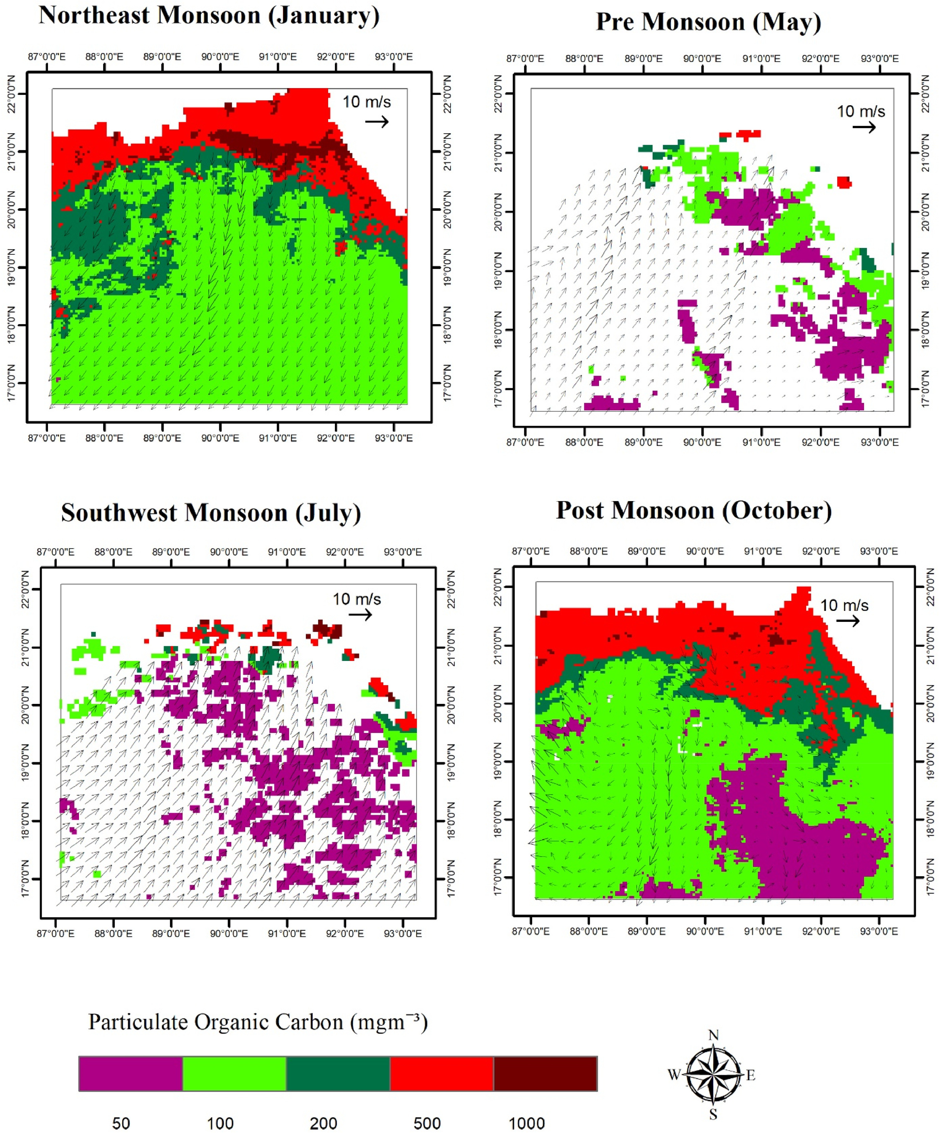 Wind speed field map over maritime boundary of Bangladesh